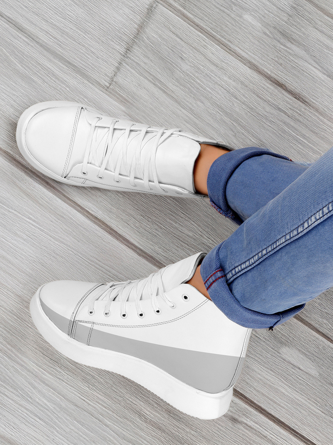 Bxxy Men Hidden Elevator Height Increasing Round Toe Sneaker Boots