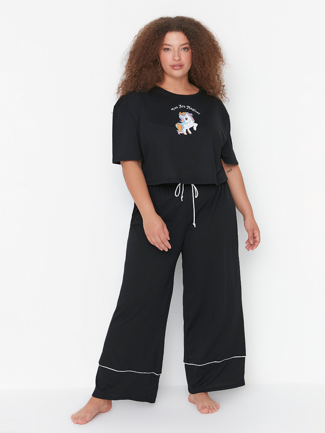 Trendyol Graphic Printed T-Shirt And Pyjamas