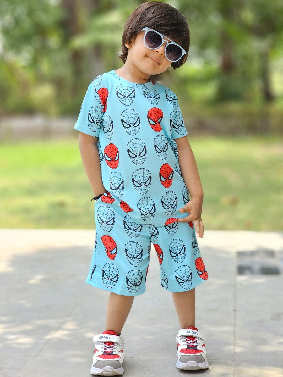 YK Kids Spider-Man Printed T-shirt with Shorts