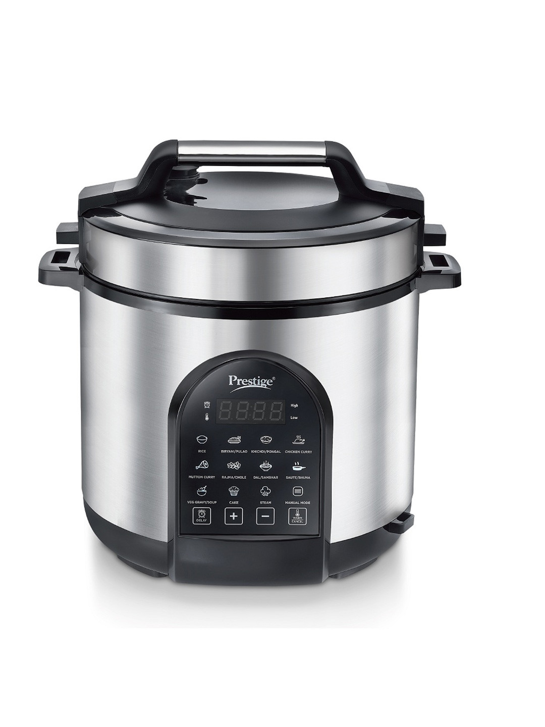 Prestige Silver Toned & Black Stainless Steel Electric Pressure Cooker - 6 L