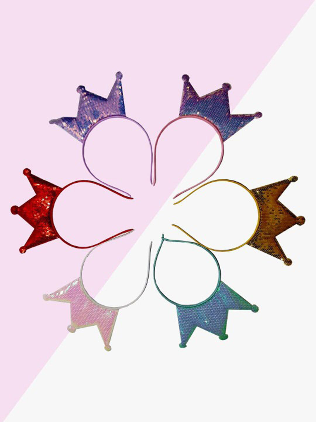 FIMBUL Women Set Of 6 Glitter Crown Hairband