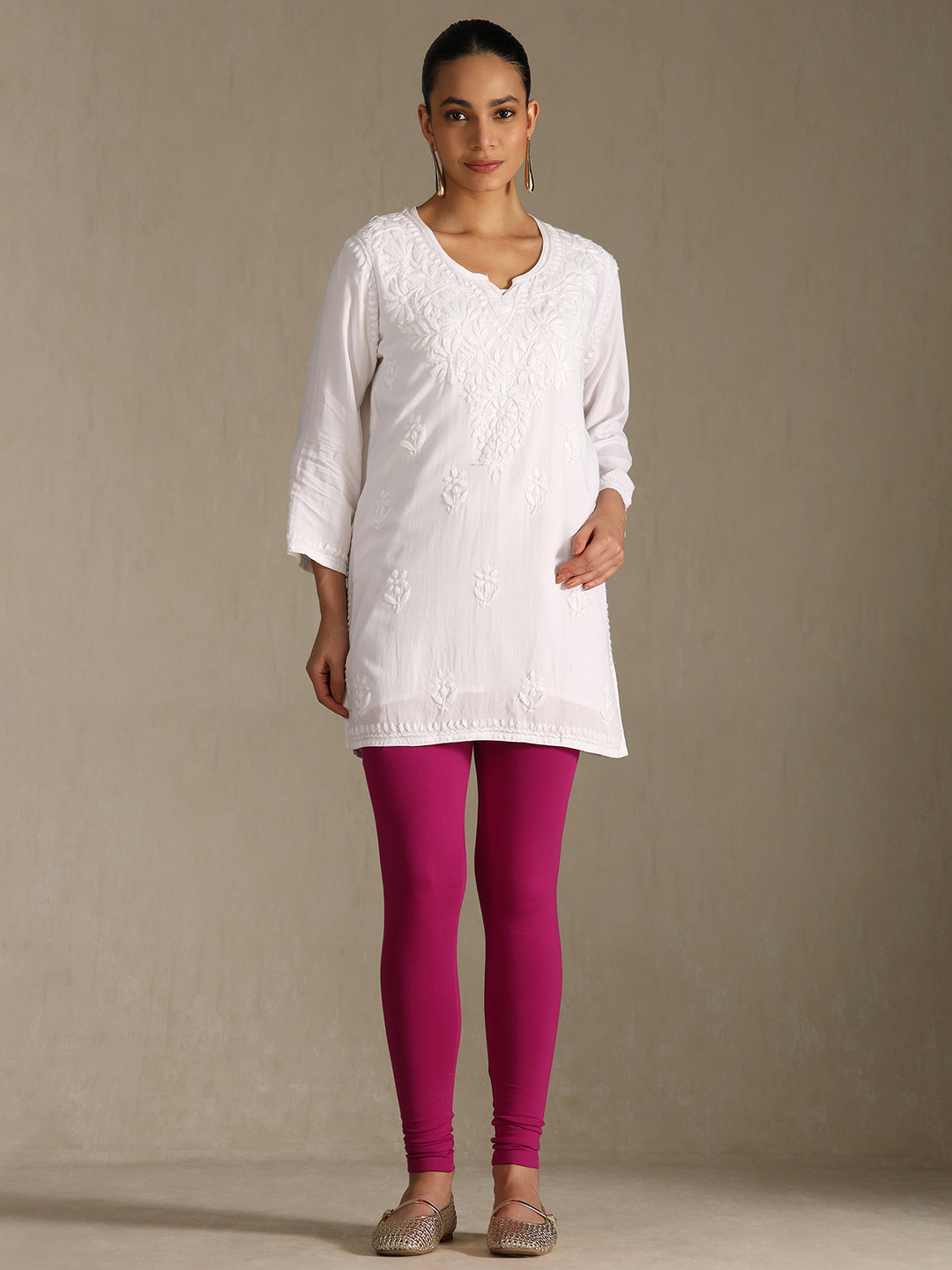 Soch Women Pink Solid Mid-Rise Churidar