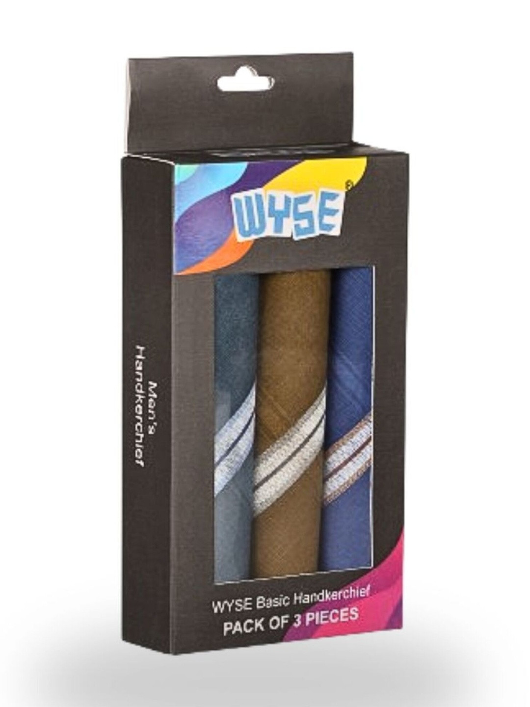 WYSE Pack Of 3 Striped Cotton Handkerchiefs