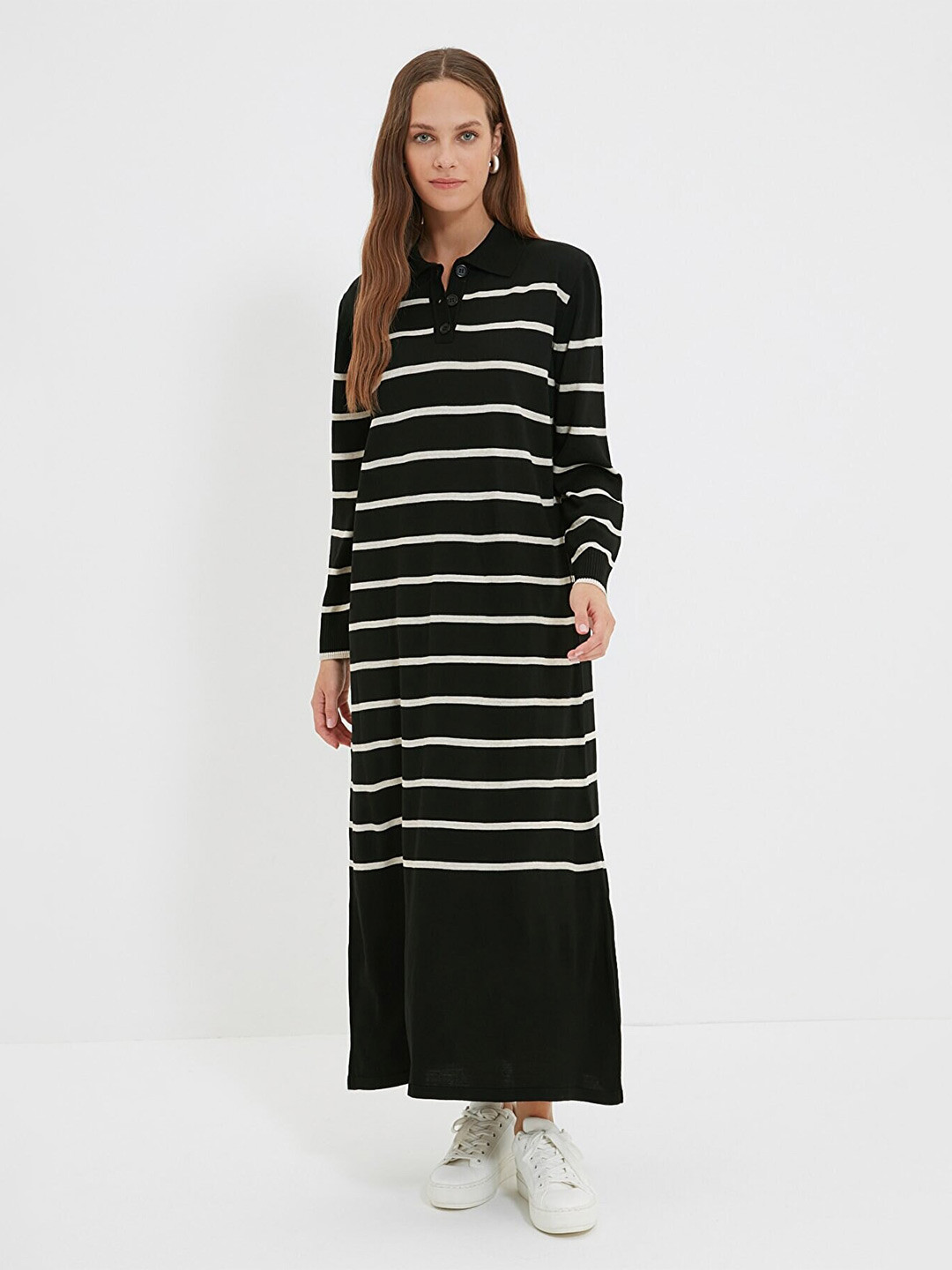 Trendyol Striped Shirt Maxi Dress