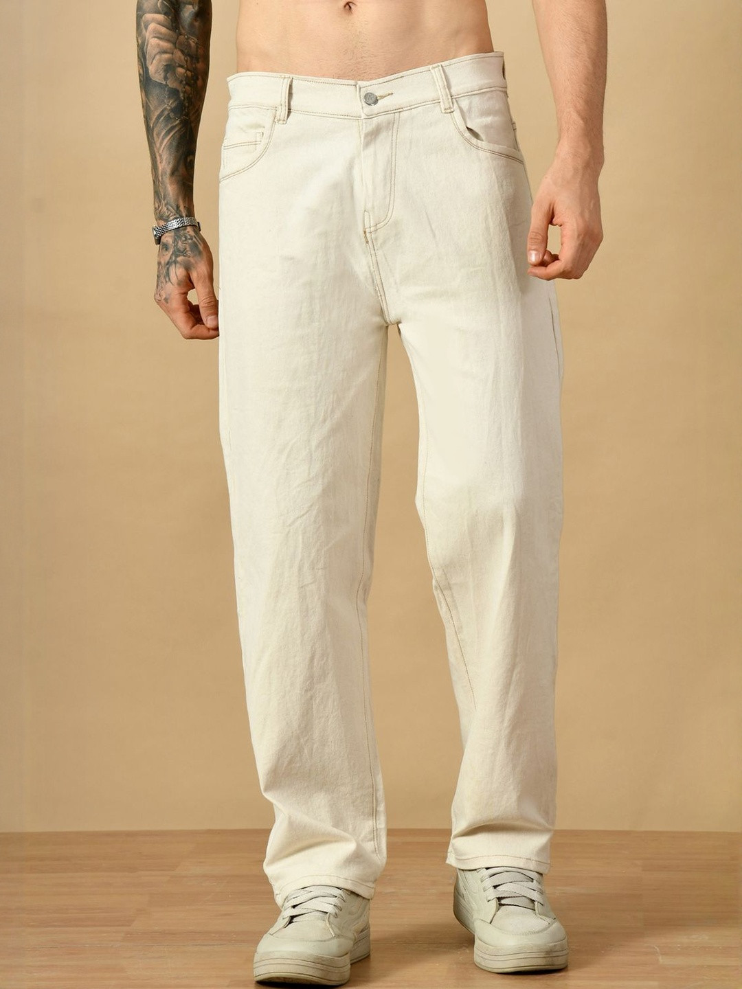 LINARIA Men Classic Boyfriend Fit Mid-Rise Baggy Jeans