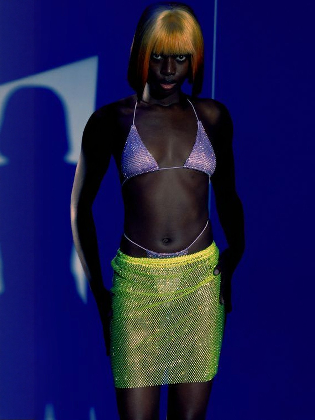 LULU & SKY Sheer Shimmery Pencil Mini Skirt