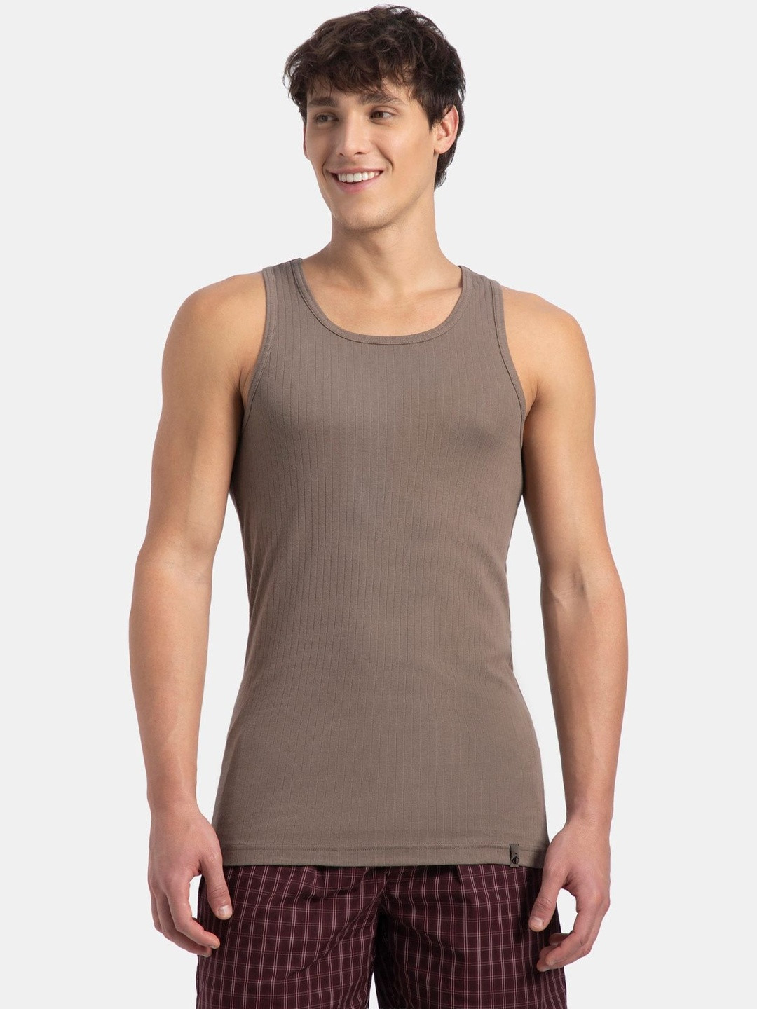 Jockey Round Neck Combed Cotton Rib With Racer Back Gym Vest-9922