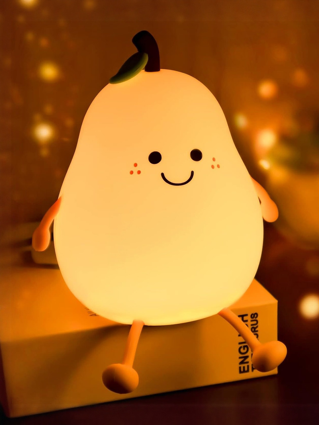 ADKD White & Black Printed Cute Pear Silicone Night Lamp