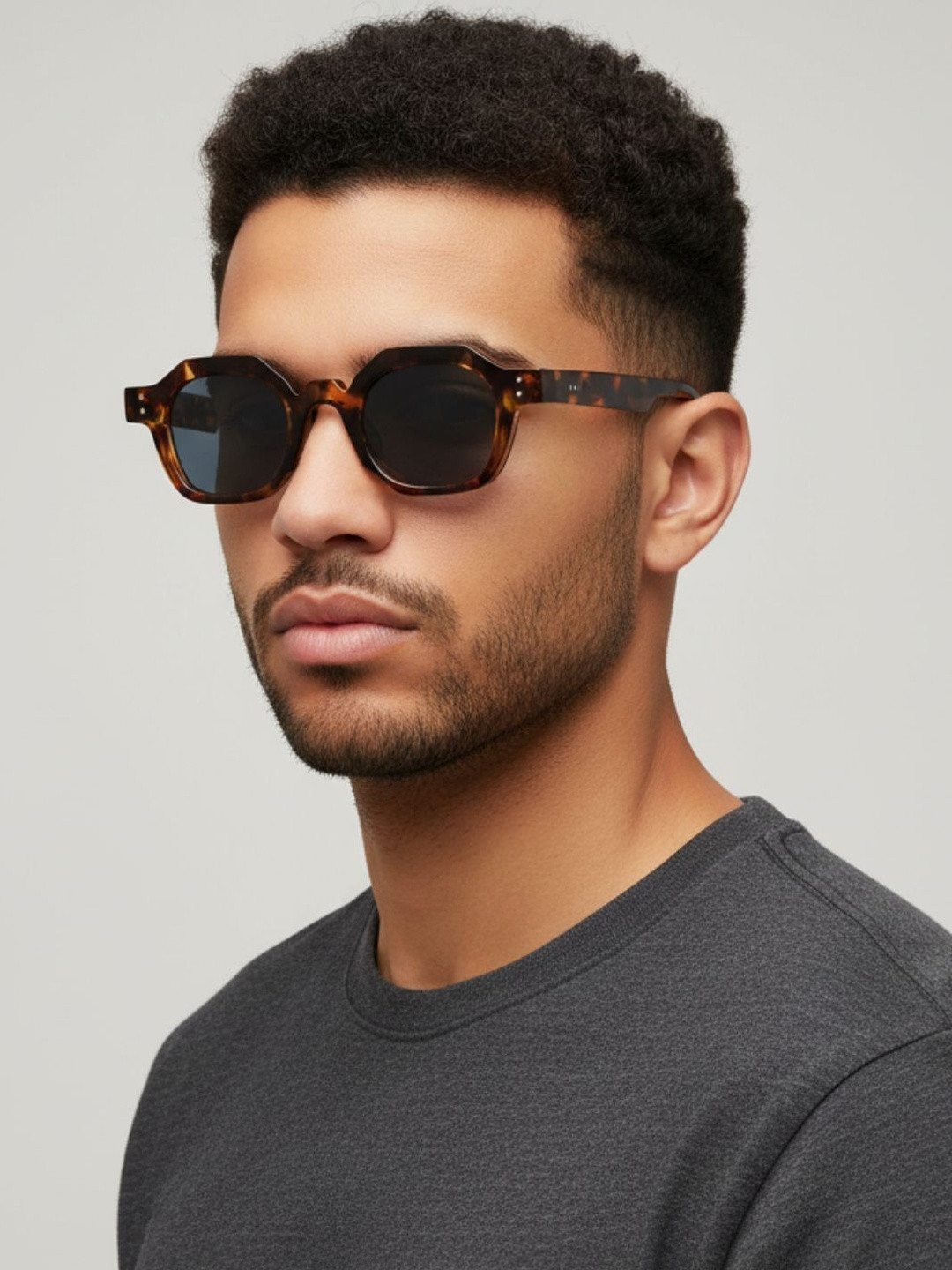 goglassic Unisex UV Protected Lens Round Sunglasses SZ 2002-TO.-BROWN-BLACK