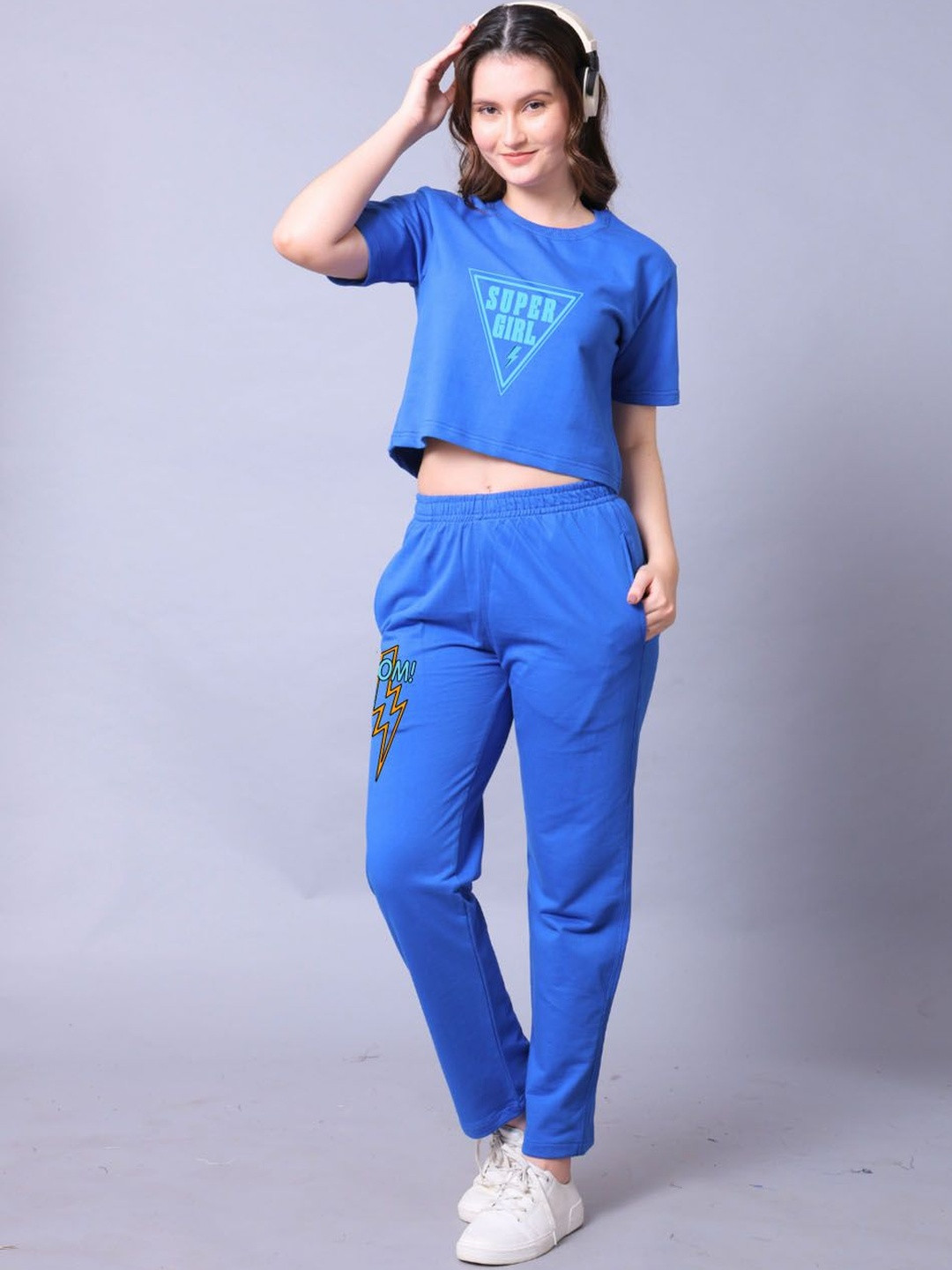 Lazy Lush Blue Printed Cotton Co-Ords