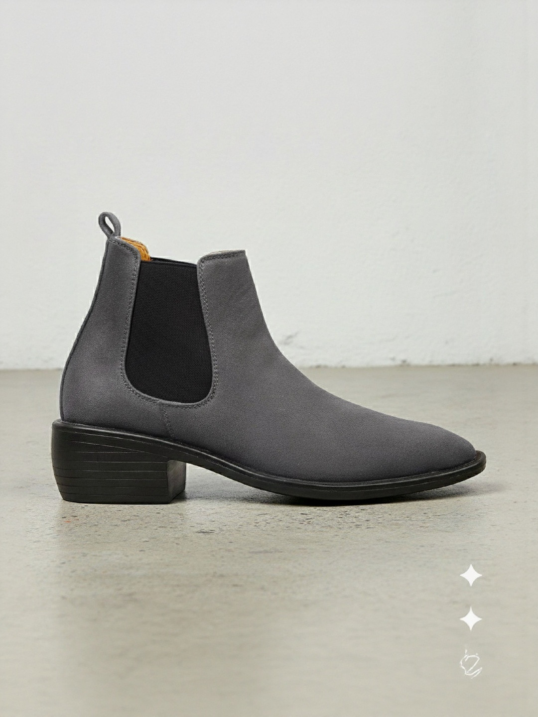 Bxxy Men Block Heel Height Increasing/Elevator Suede Chelsea Boots