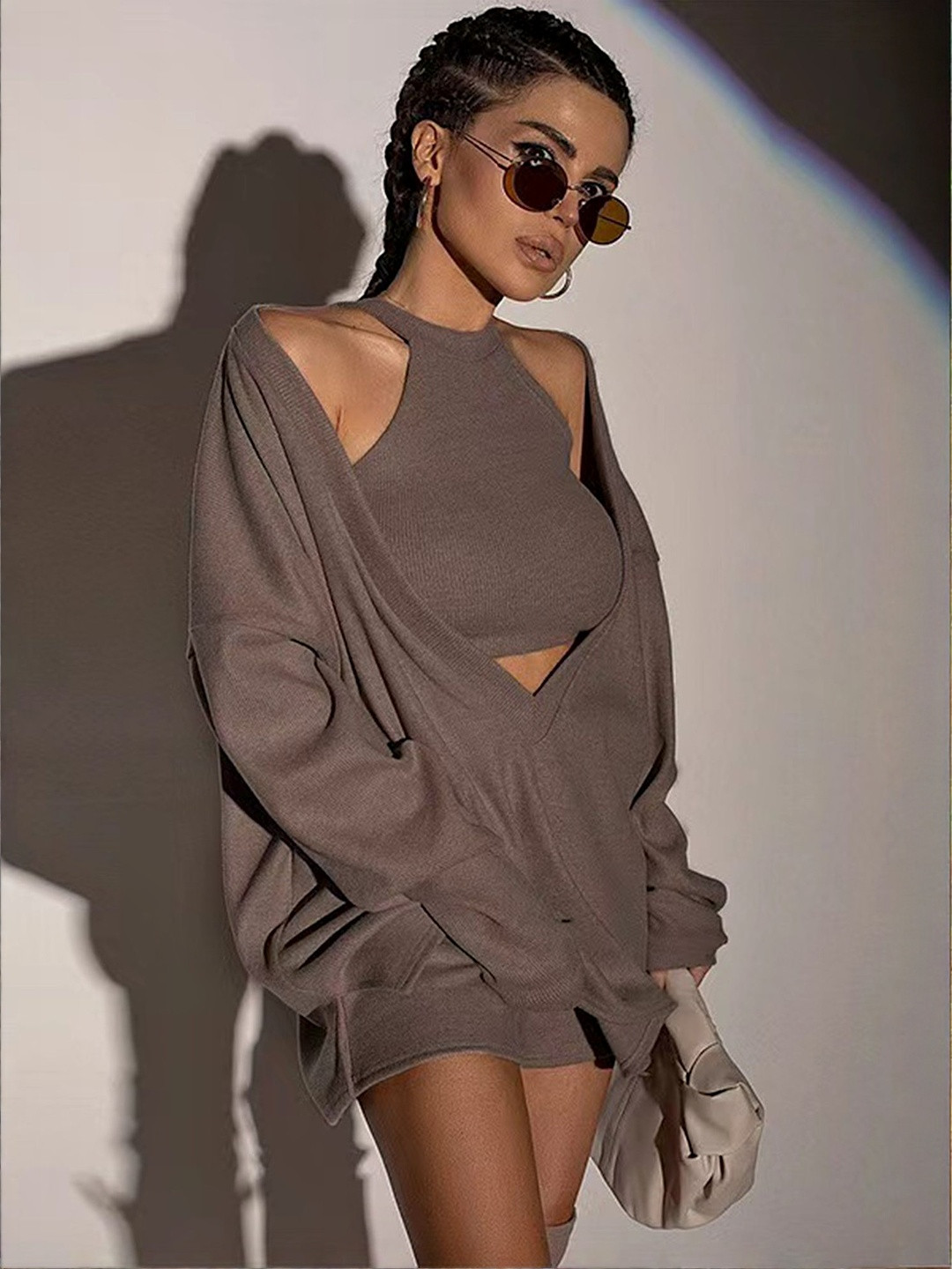 LULU & SKY Women Halter Neck Top with Crop Top