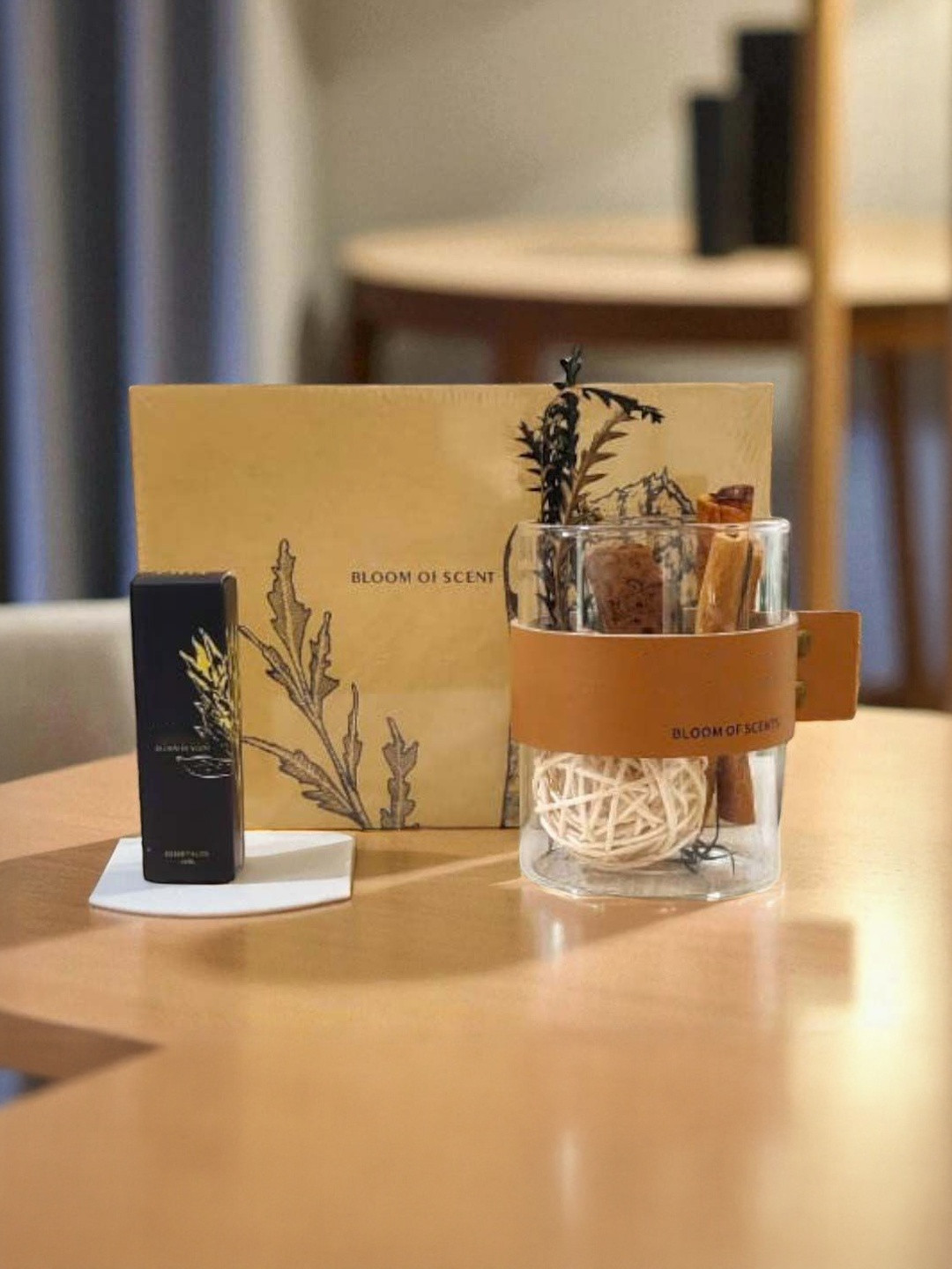 AARVI DECOR STUDIO Pink & Brown 2 Pieces Dry Flower Aroma Fragrance Natural Air Freshener