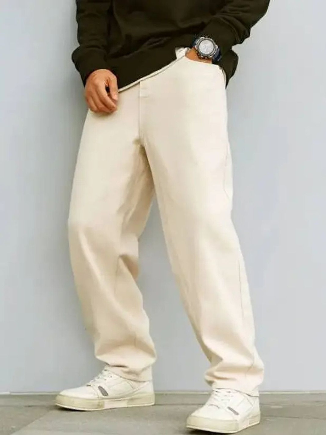 LINARIA Men Classic Boyfriend Fit Mid-Rise Stretchable Jeans