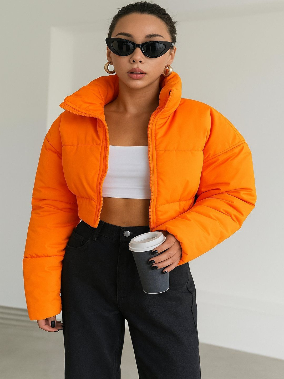 LA CHIC PICK Stand Collar Padded Jacket