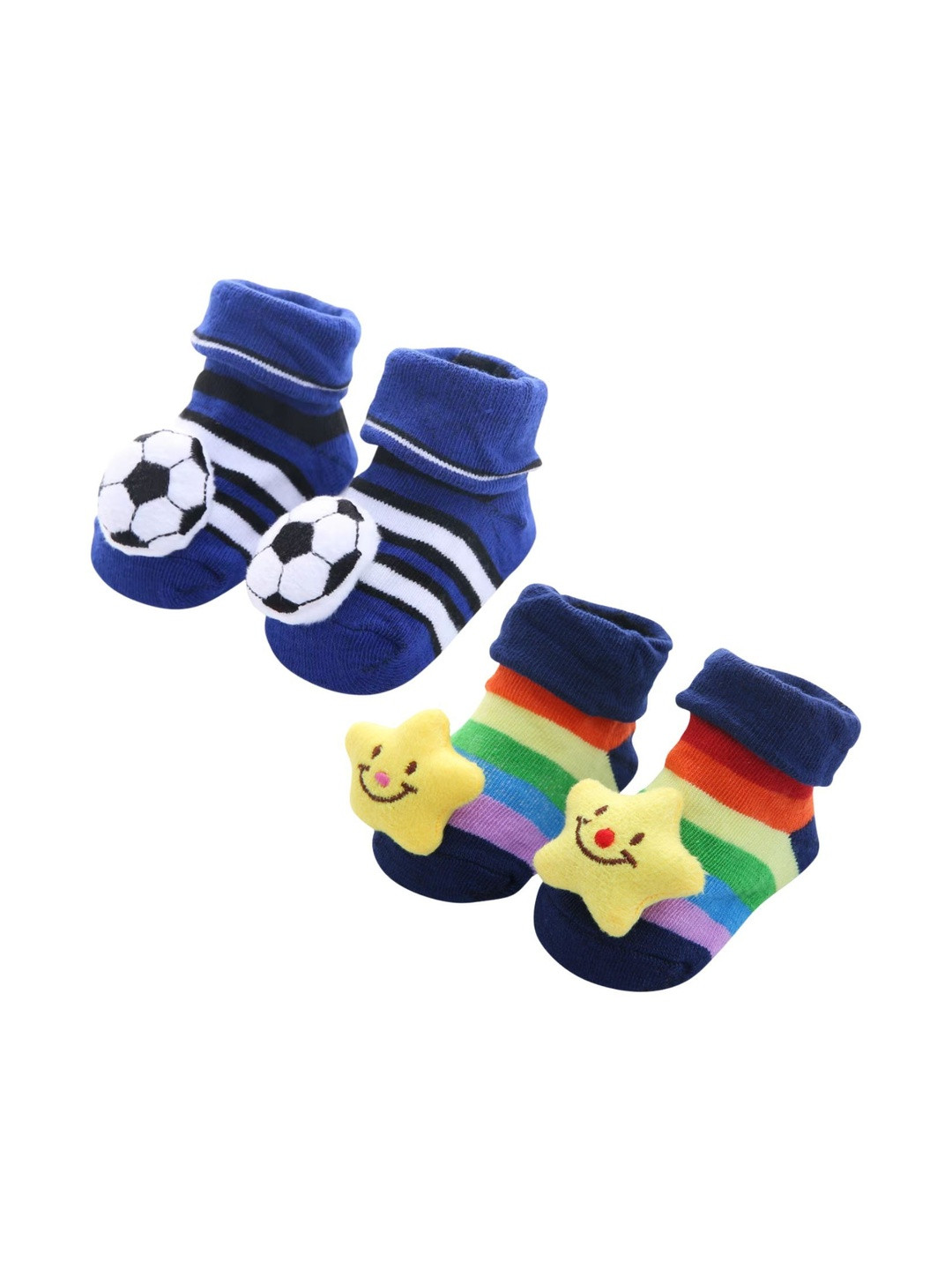 Nihvi Packs Of 2 Boys Colourblocked Shoe Socks