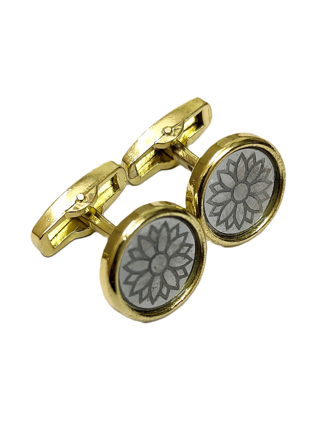 VOICI Men Round Shaped Printed Cufflinks