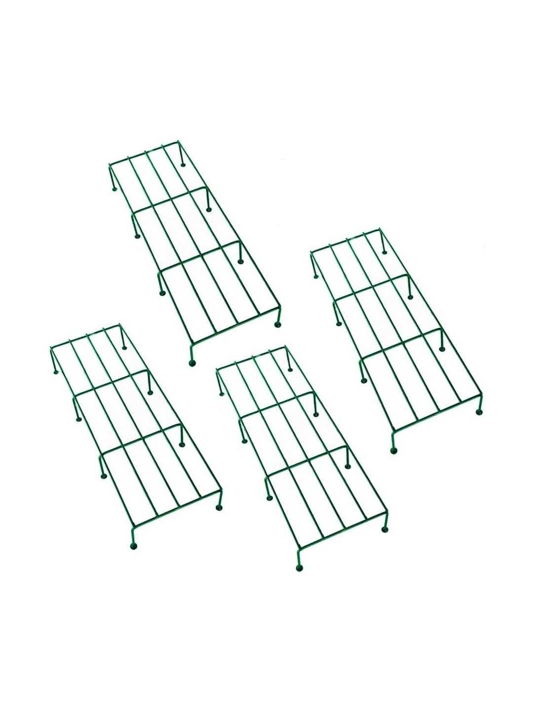 AYMH Green 4 Pieces Metal Anti-Rust Planters Stands