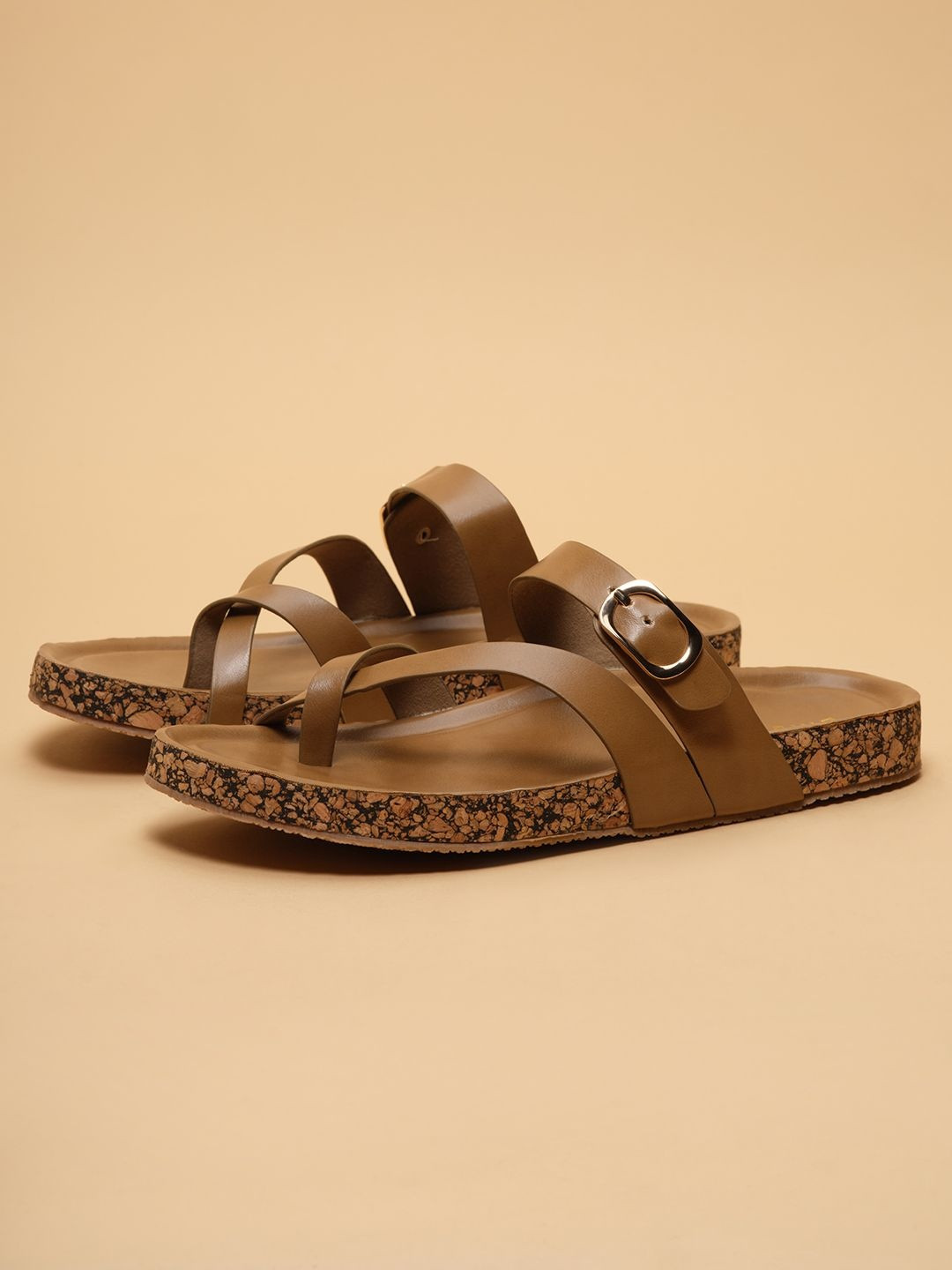 ERIDANI Maeve Women One Toe Flats With Buckles