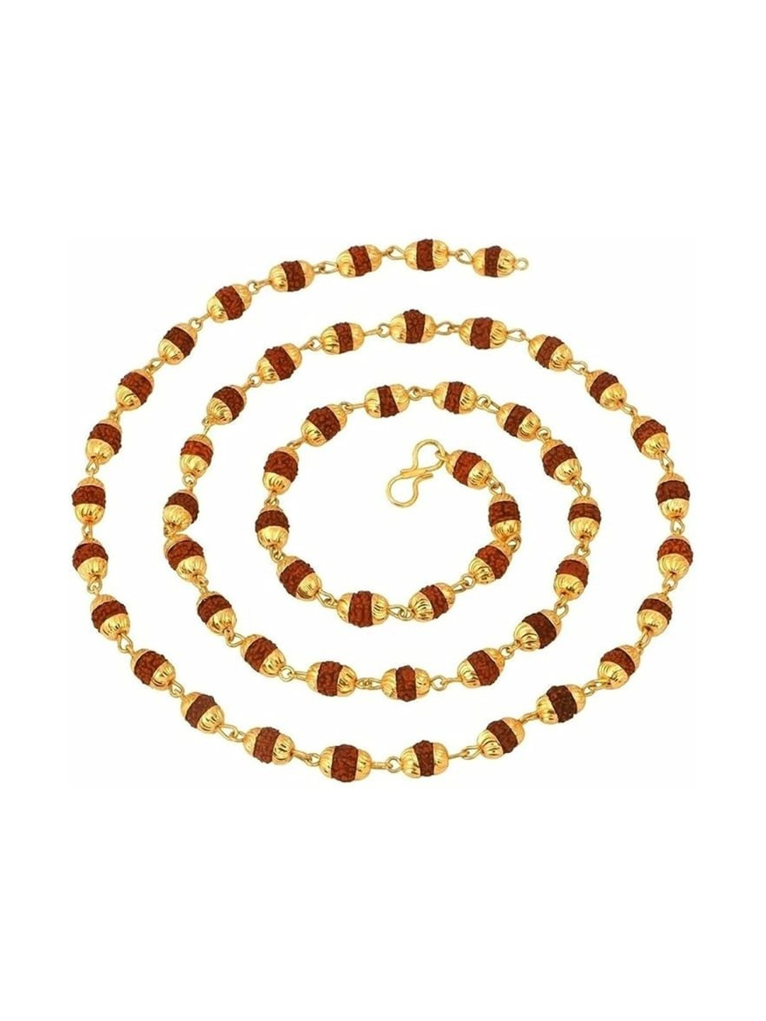 Mormukut Men Gold-Plated Rudraksha Beaded Chain