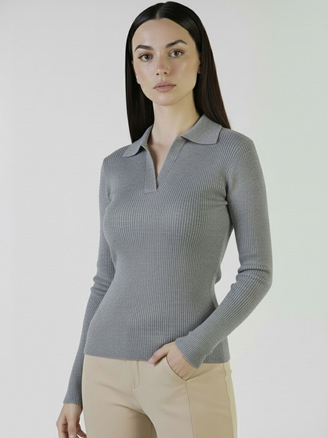 Plus Size Polo Collar T-shirt