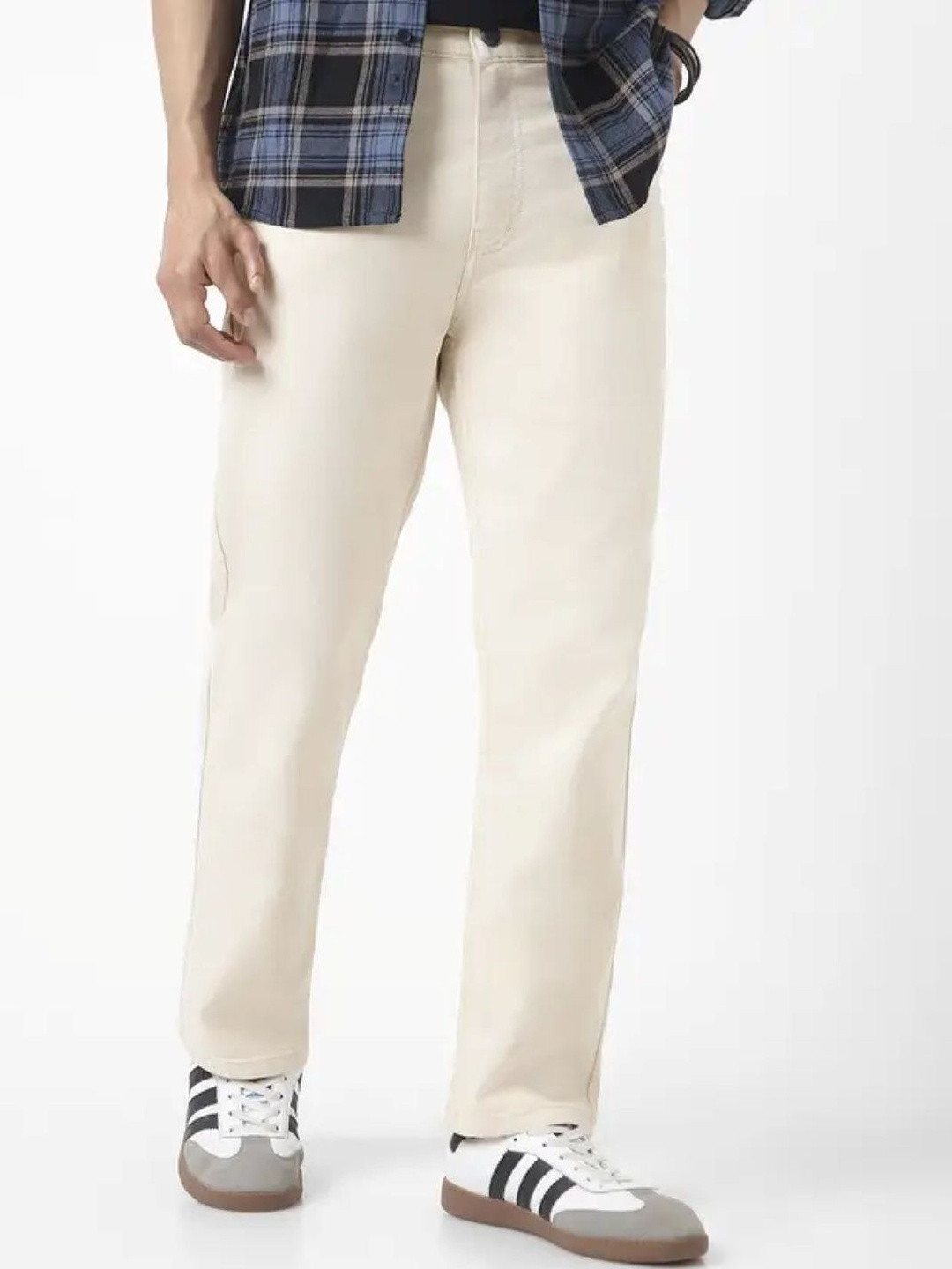 LINARIA Men Classic Baggy Fit Mid-Rise Stretchable Jeans