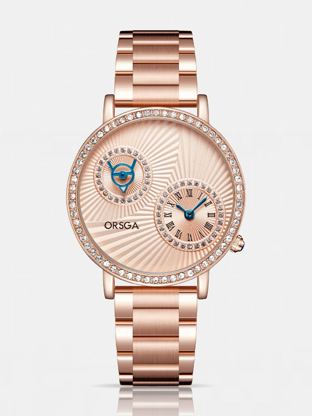 ORSGA Women Stainless Steel Bracelet Style Straps Analogue Watch OL-9883-BRILLEN-GLD