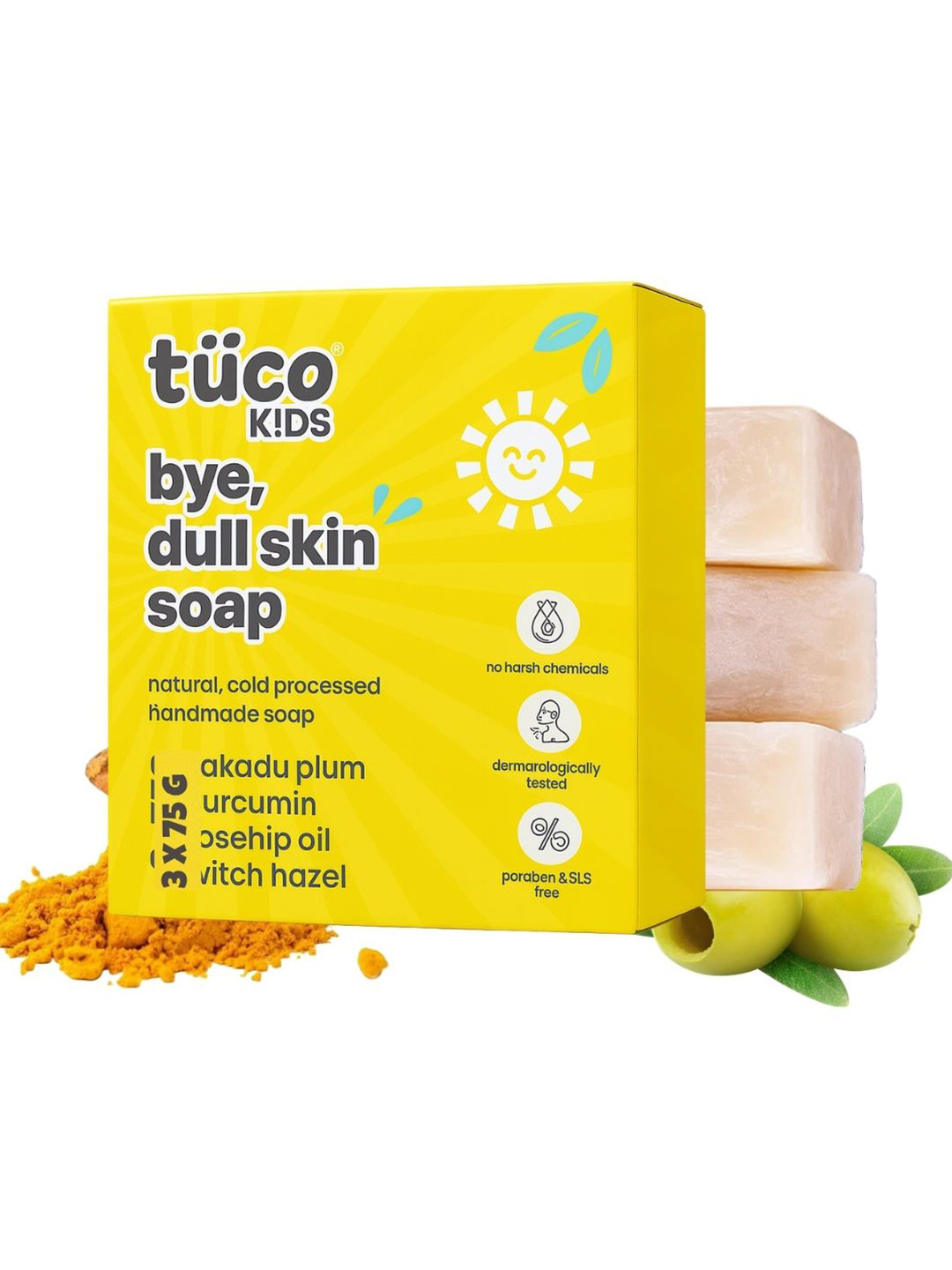 Tuco Intelligent Kids Pack of 3 Bye Dull Skin Soap- 75gm