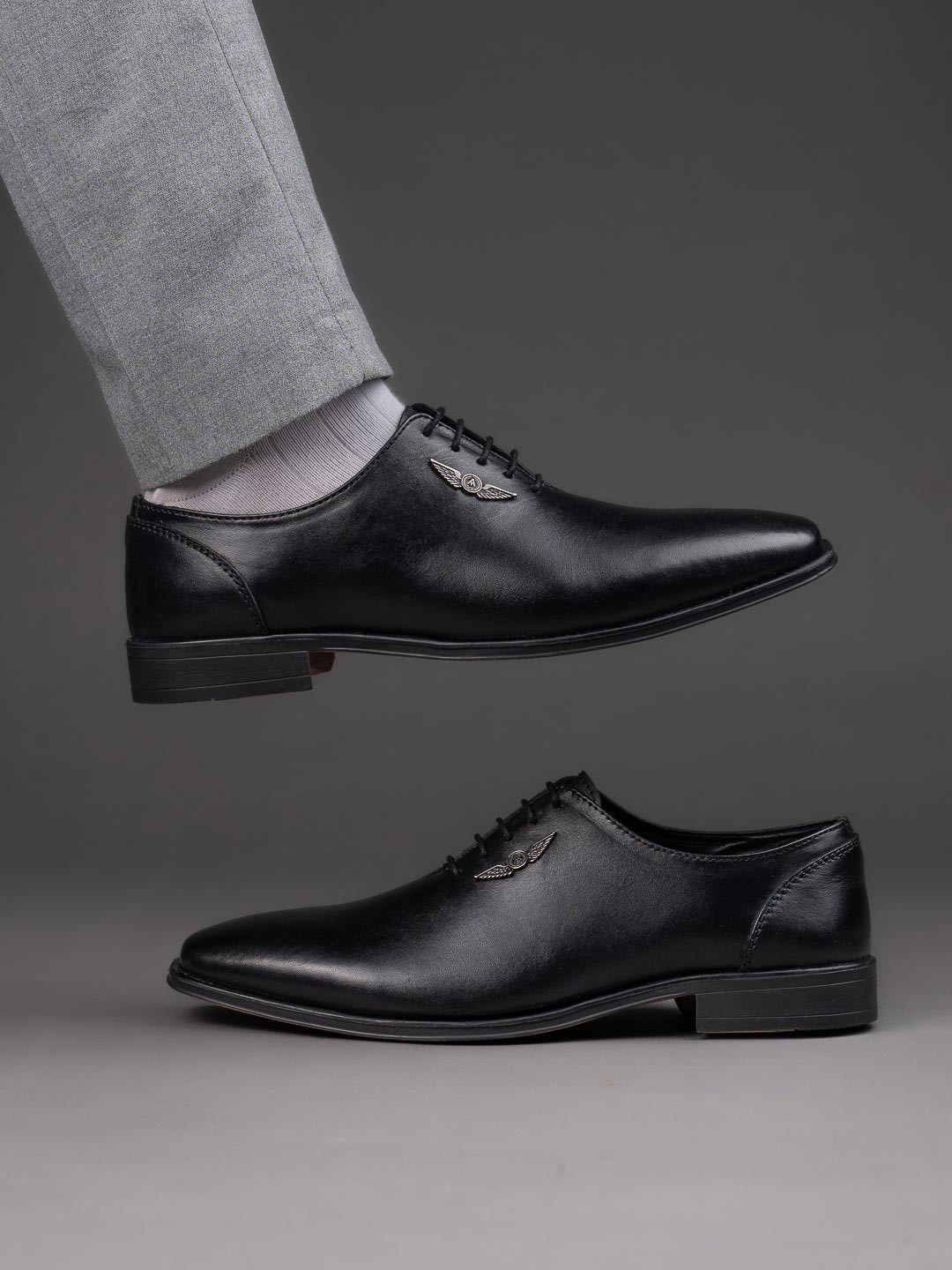 Alberto Torresi Men Black Lace-Up Formal Oxford Shoes