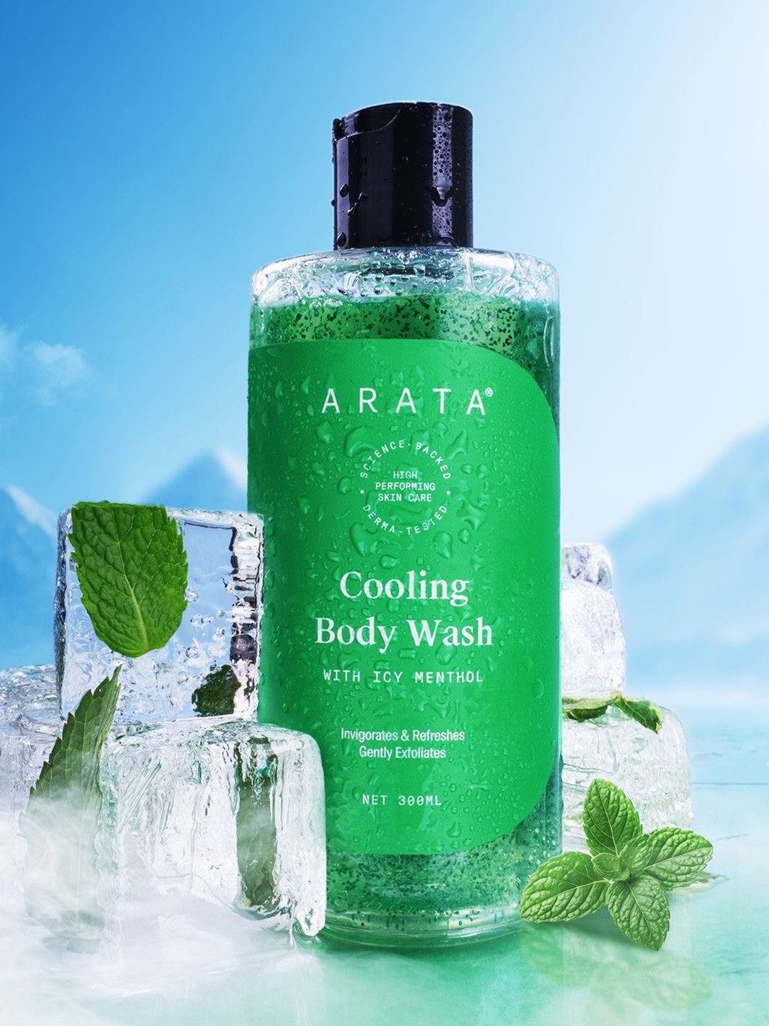 ARATA Cooling & Exfoliating Body Wash With Menthol- 300 ml