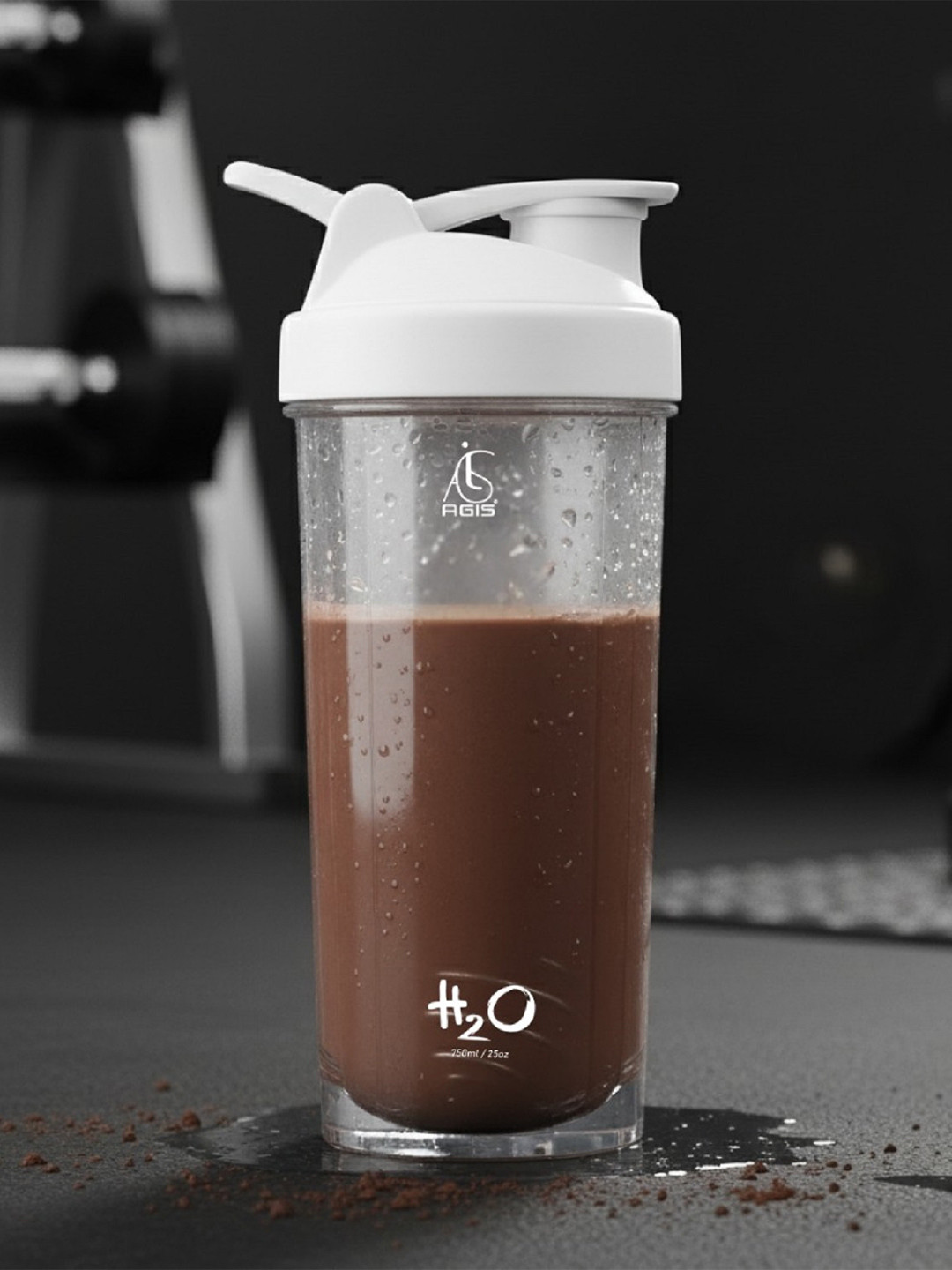 AGIS White & Transparent Plastic Printed Water Bottle 750ml