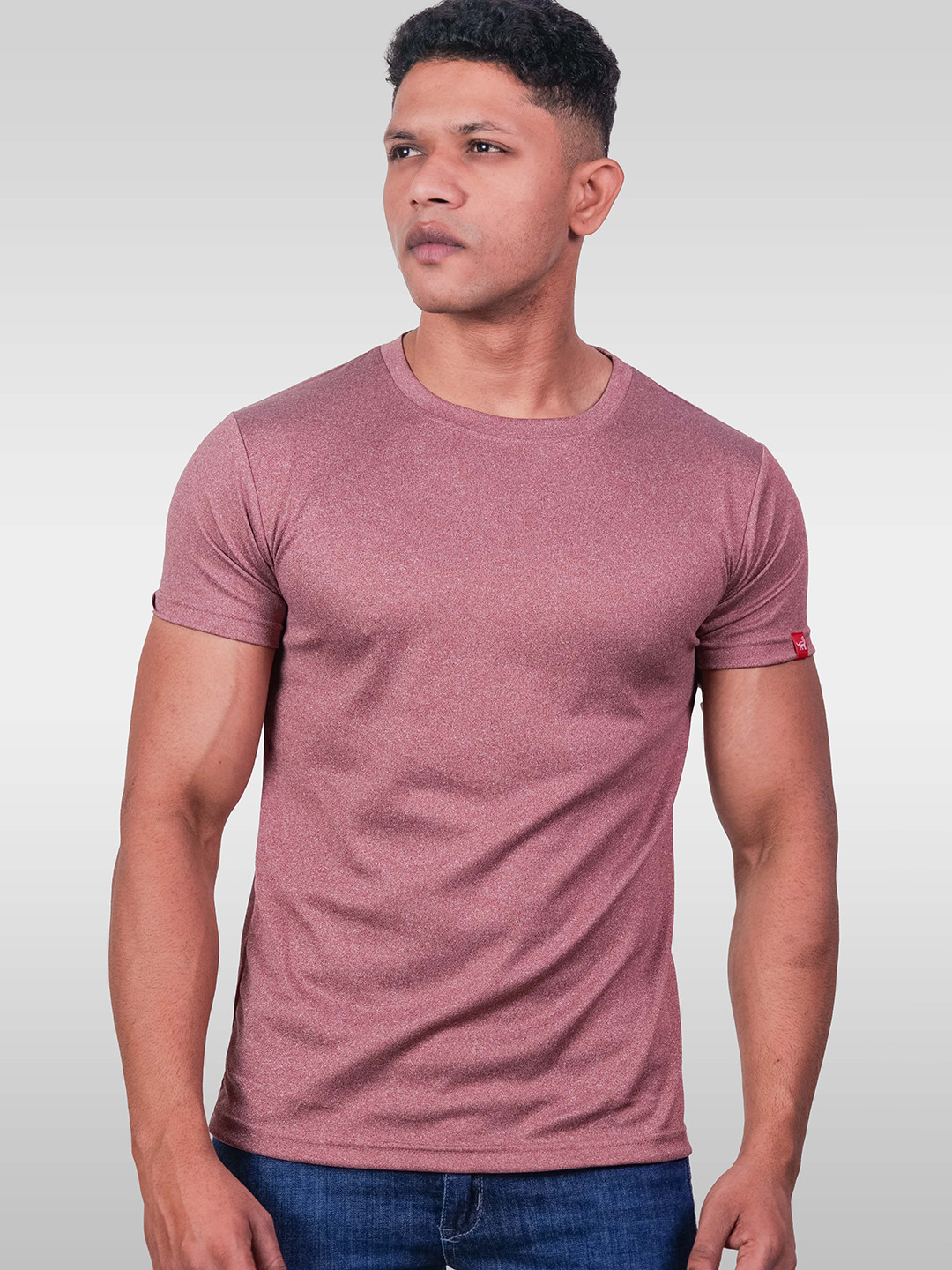 LYNX Men Solid Round Neck Cotton Muscle Fit T-shirt