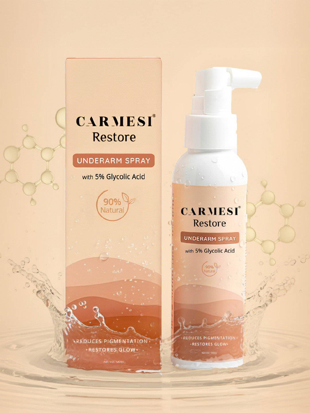 CARMESI Restore Underarm Spray With 5% Glycolic Acid- 120 ml