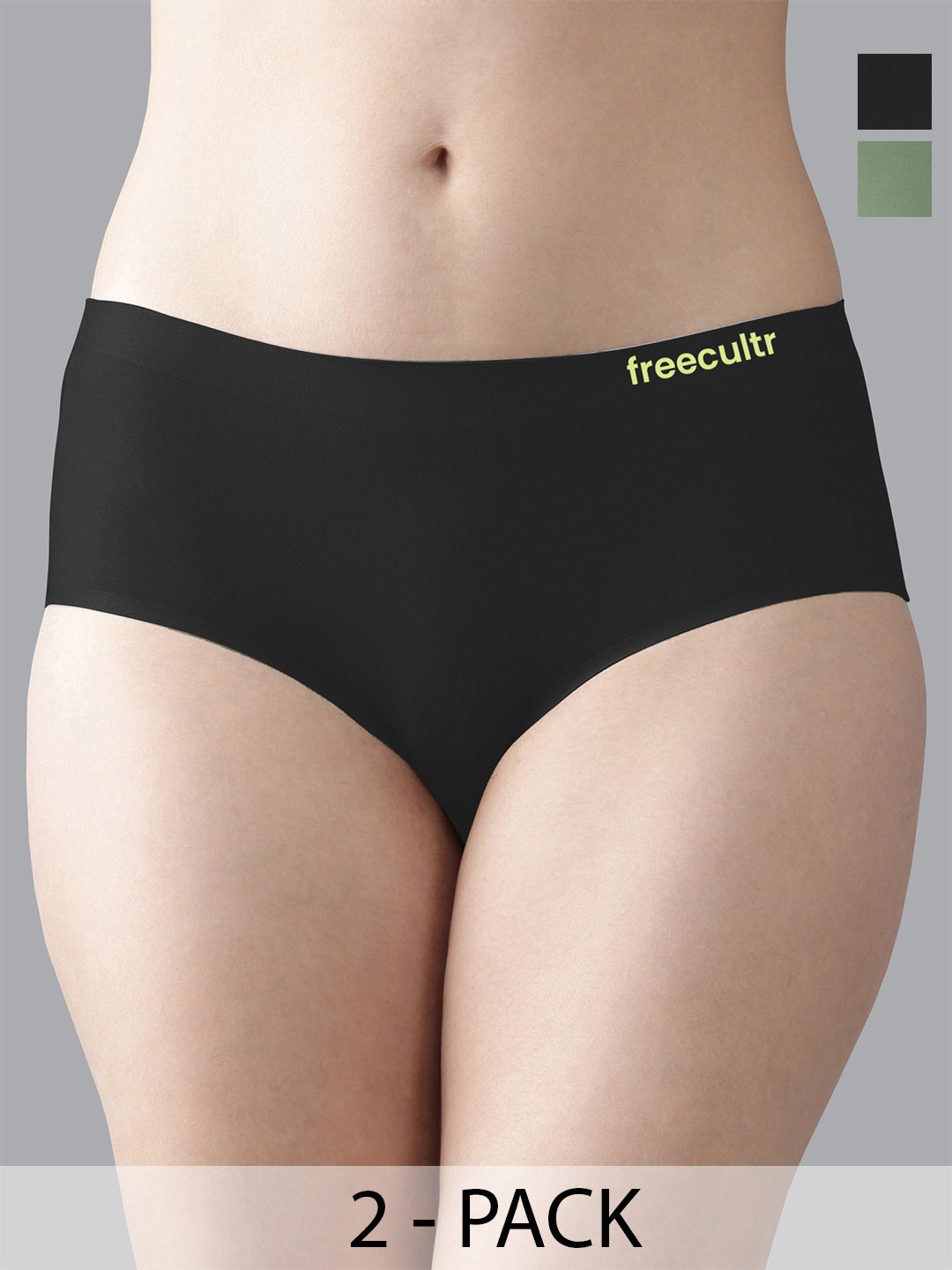 FREECULTR Women Pack Of 2 Seamless Micro Modal Hipster Briefs