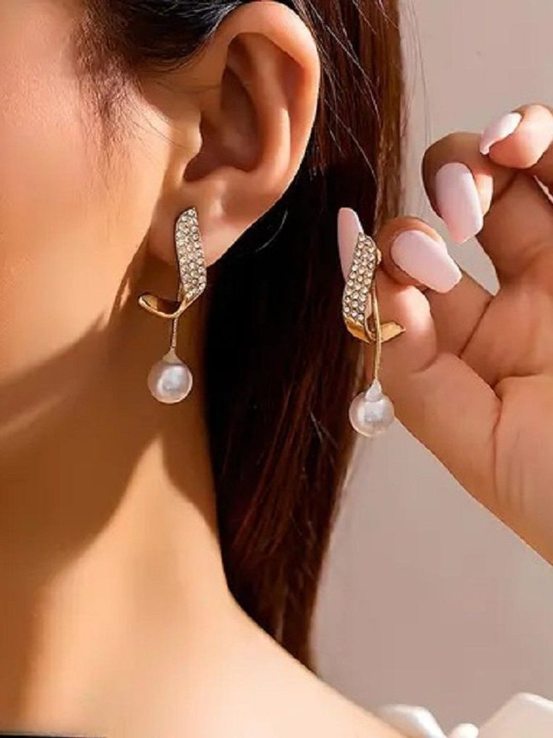 TheVineGirl Women Wing Pearls Tassel Drop Earrings