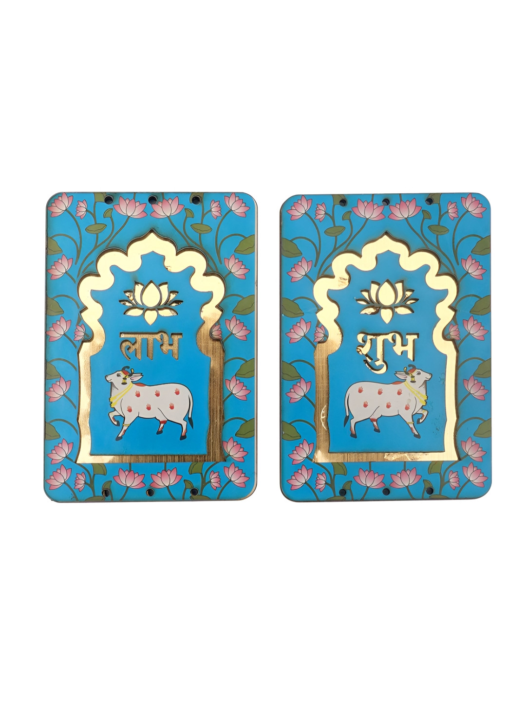 PROKART Blue 37300911 Printed Shubh-Labh Wall Hangings Festive Decor