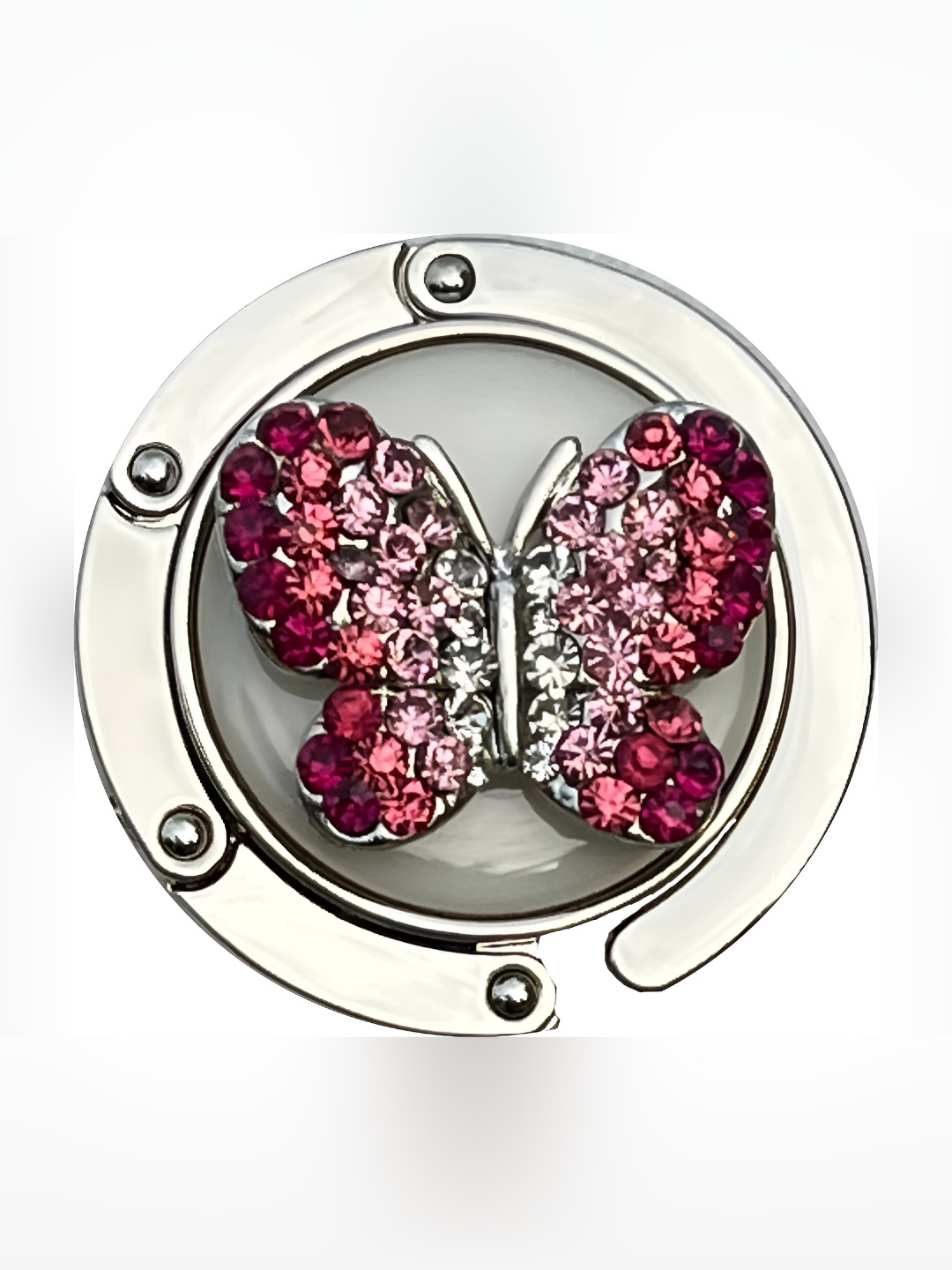 FURE Pink & Maroon Embellished Buttefly Table Bag Hanger