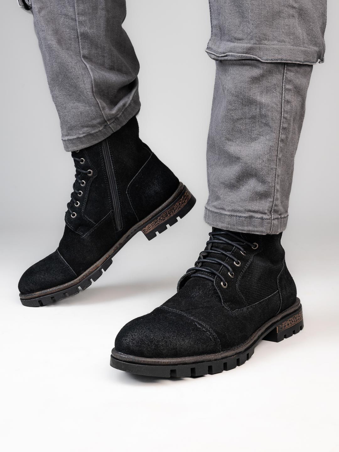 Alberto Torresi Headon Series Devl556 Men Leather Lace-Ups Regular Boots