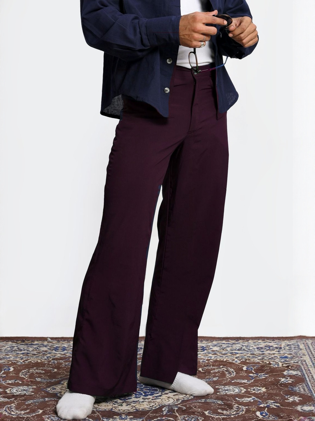 JAIPUR GLOBAL Mid Rise Cotton Relaxed Trousers