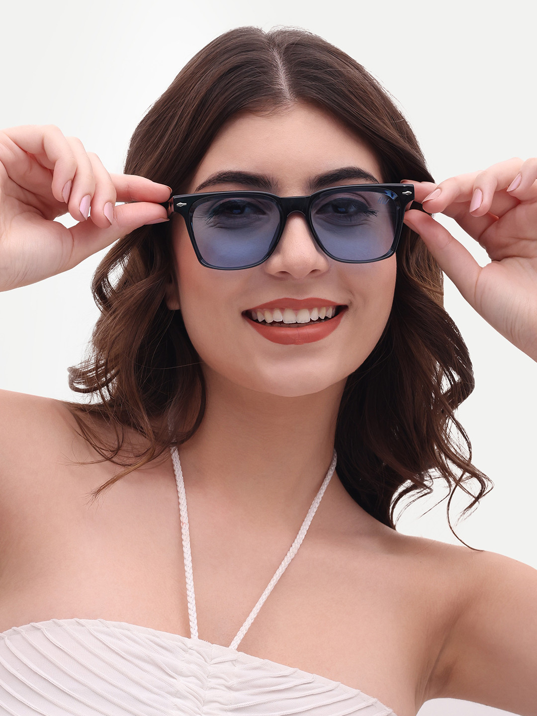 HAMILTANO WINSTON Women Blue UV Protected Rectangular Sunglasses SKU247