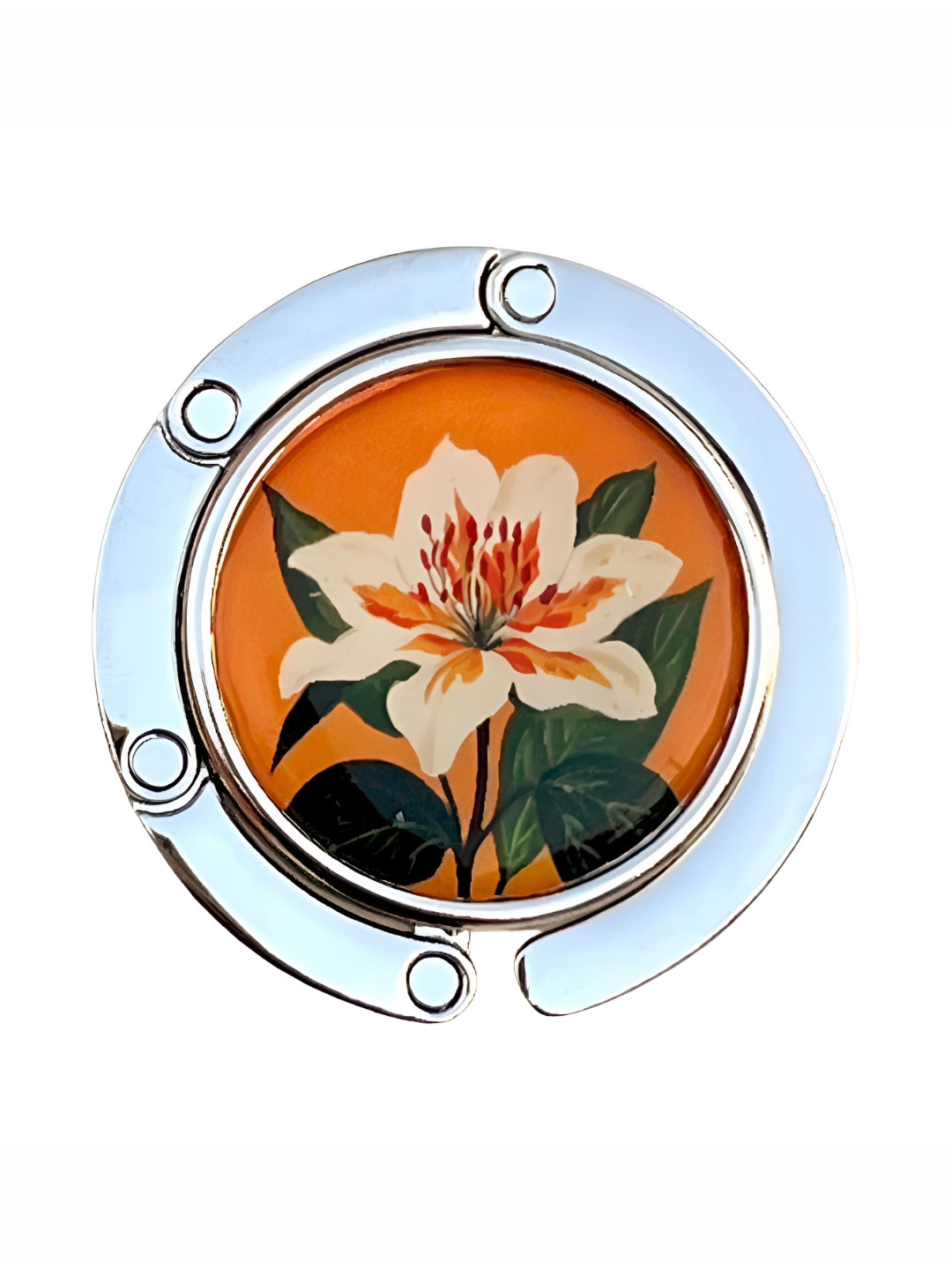 FURE Orange & Green Printed Flower Table Bag Hanger