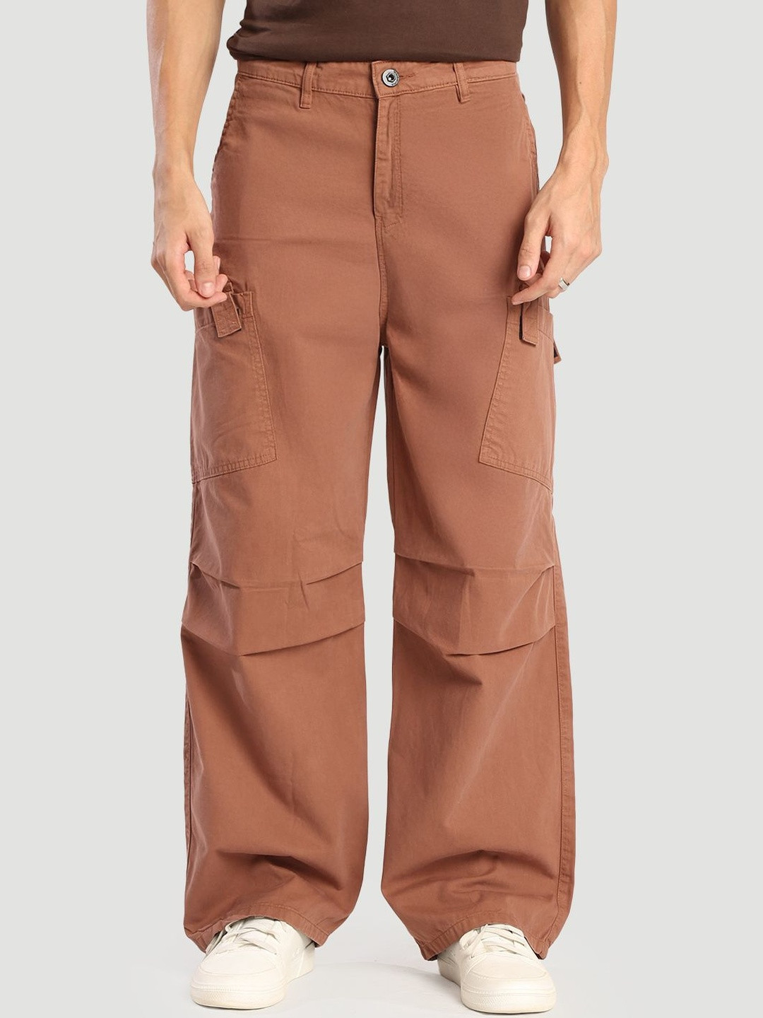 The Roadster Lifestyle Co. Pure Cotton Baggy Fit Cargo Trousers