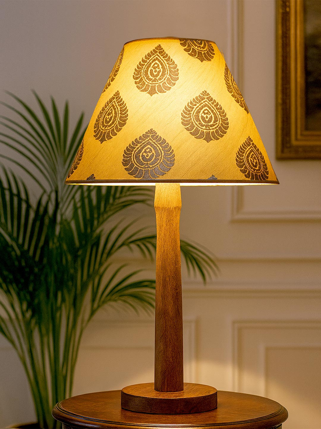Homesake Gold Wooden Table Lamp with Shade