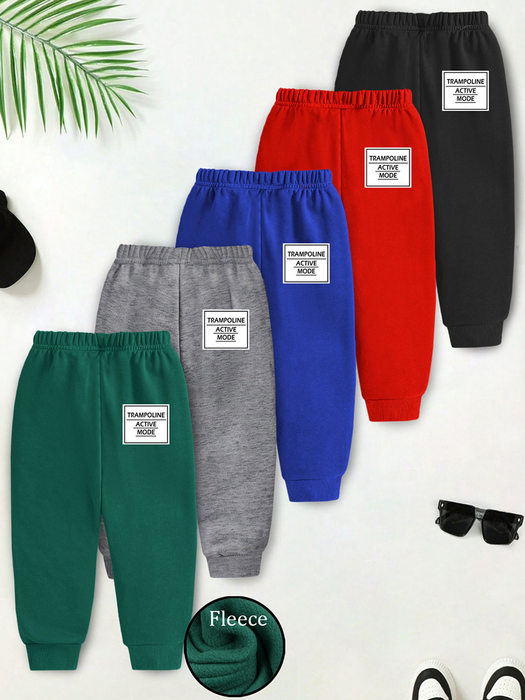 YK X Trampoline Kids Pack Of 5 Relaxed Fit Fleece Joggers