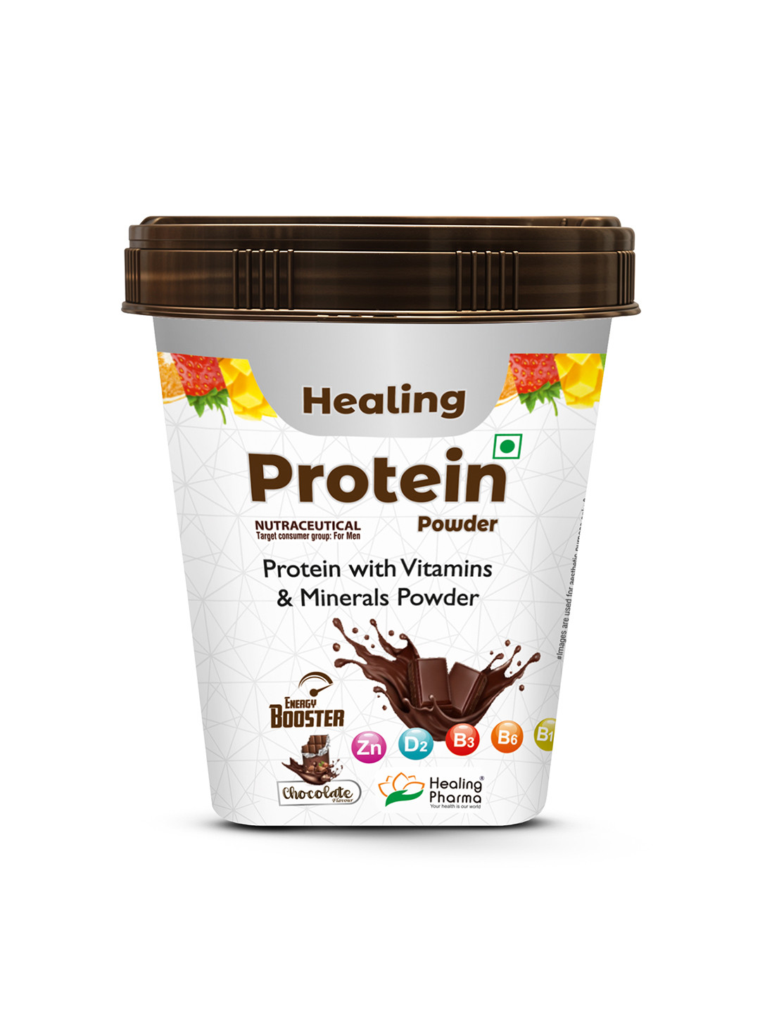 Healing Pharma Protein Powder Energy Booster- 200g - Chocolate Flavour