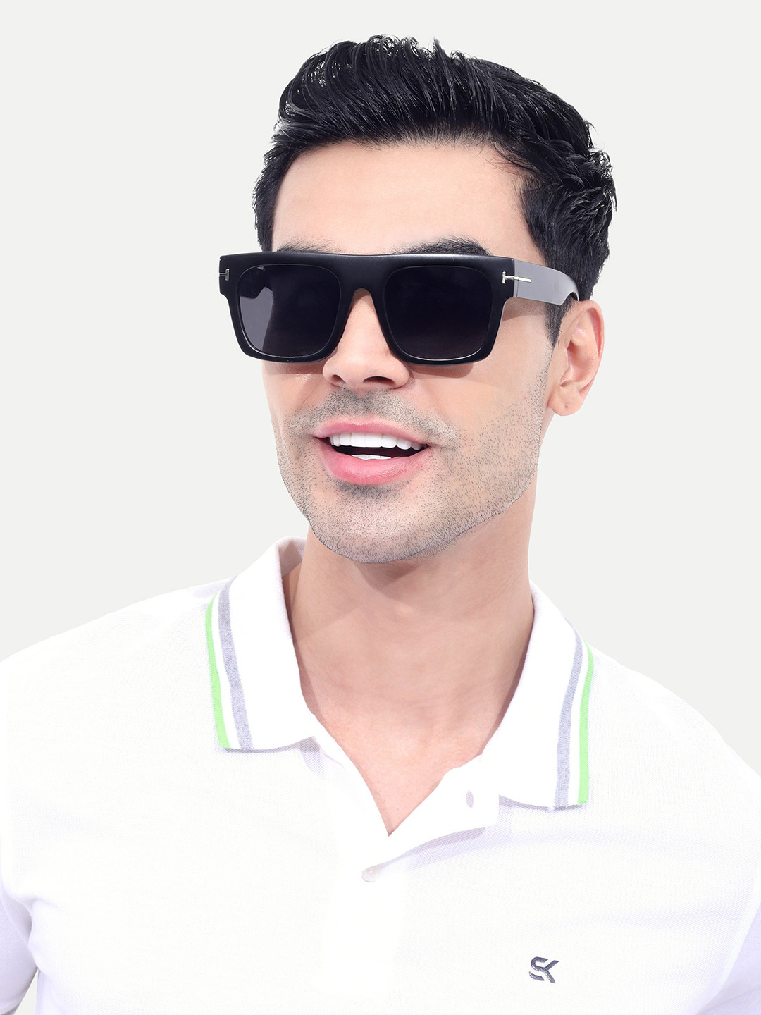 HAMILTANO WINSTON Men's Full Black UV Protected Wayfarer Rentangular Sunglasses SKU221