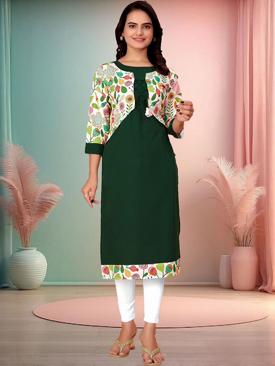 KHANJAN FASHION Floral Printed Kurta