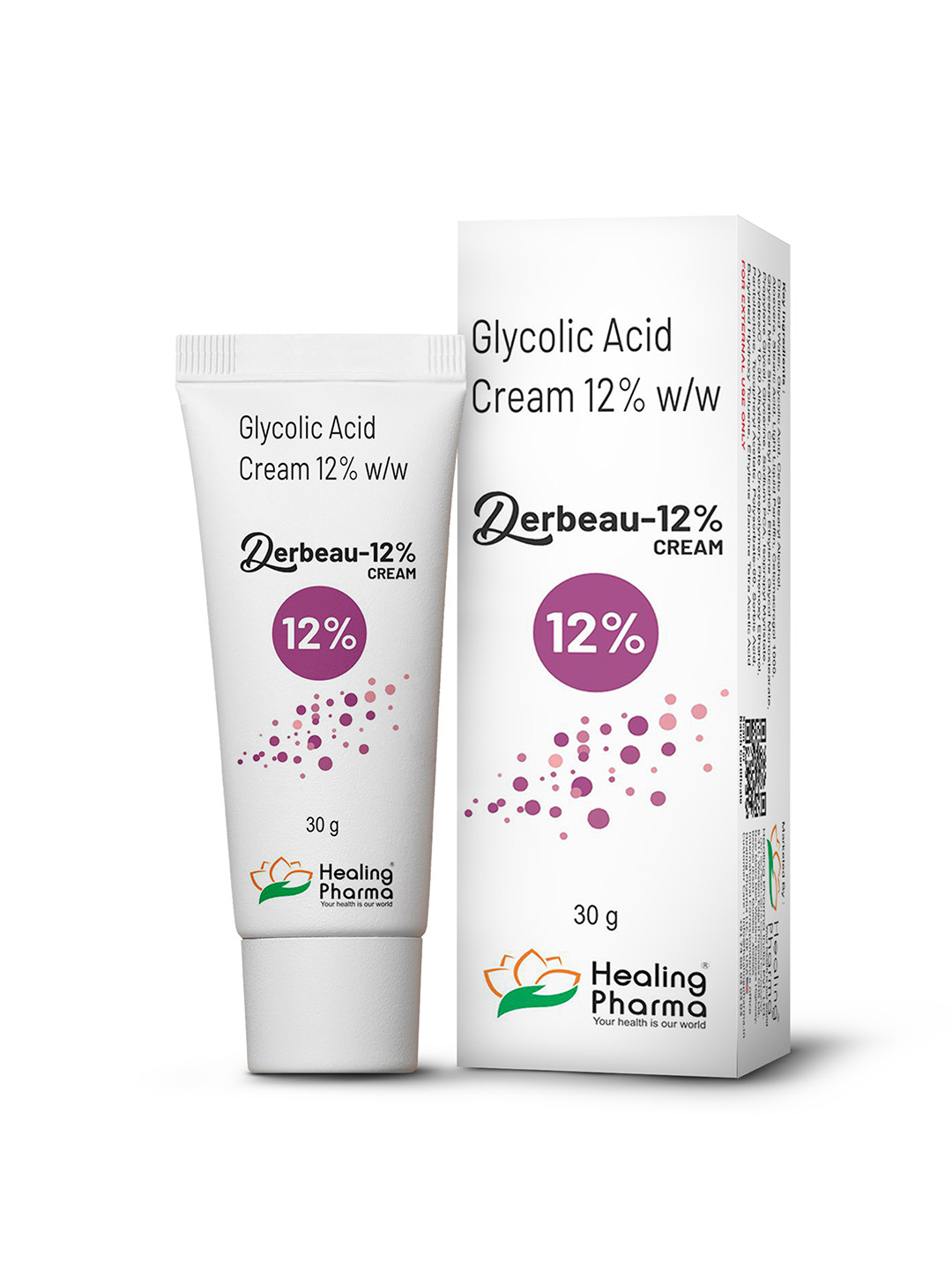 Healing Pharma Derbeau Glycolic Acid Cream 12% W/W- 30g