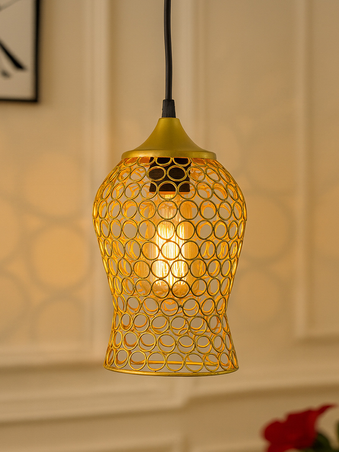 Homesake Gold-Toned Self Design Hanging Light