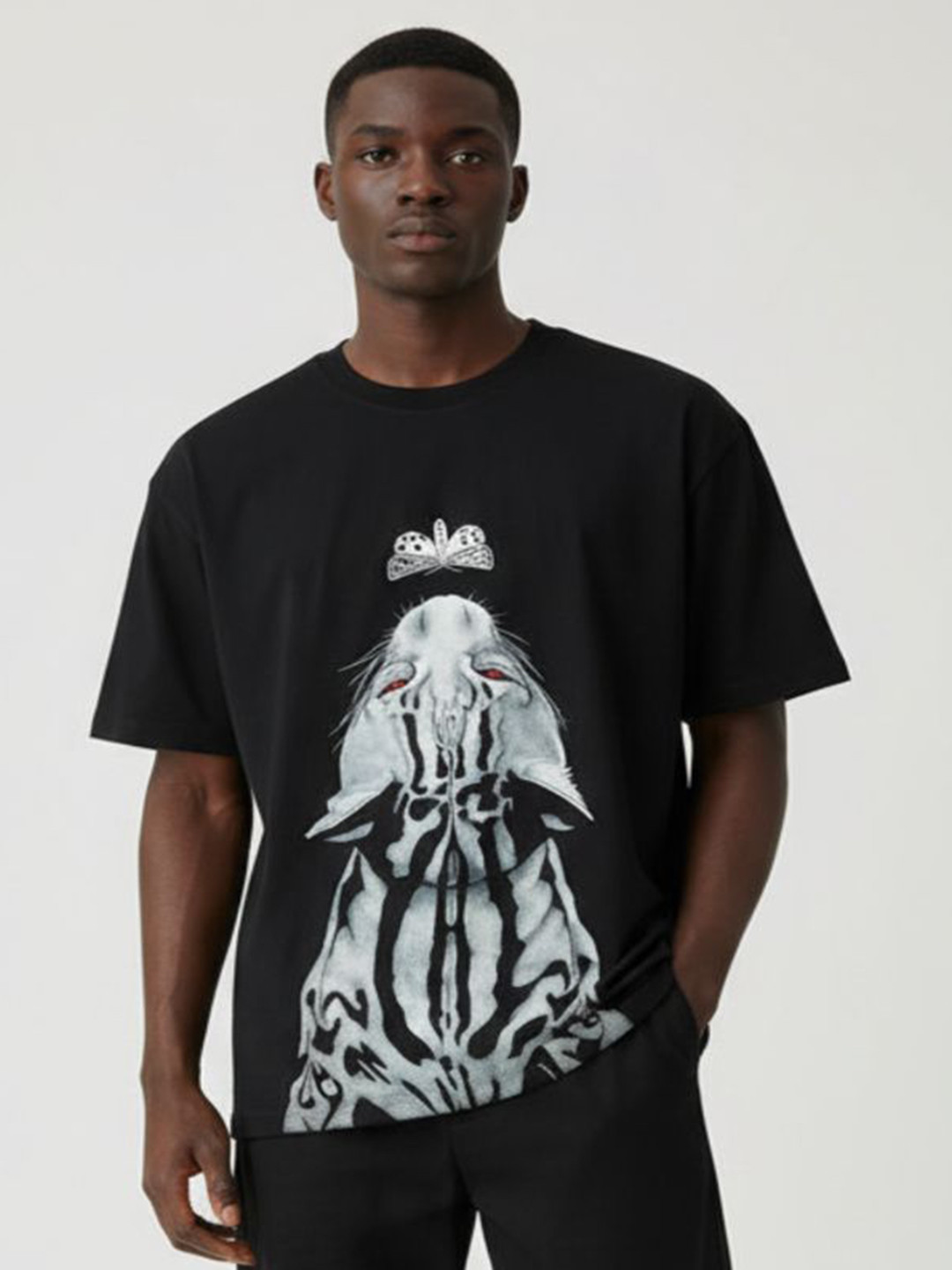 IDEAMEN Graphic Printed Pure Cotton Oversized T-shirt